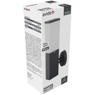 Avide Panama kültéri fali lámpa, 1xE27, IP44, Antracit, 370mm (rozsdamentes acél)