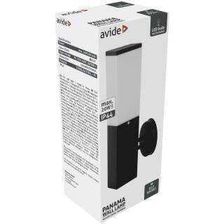Avide Panama kültéri fali lámpa, 1xE27, IP44, Fekete, 370mm (rozsdamentes acél)