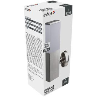 Avide Panama kültéri fali lámpa, 1xE27, IP44, Szatén Nikkel, 370mm (rozsdamentes acél)