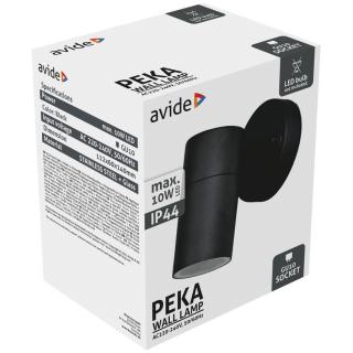 Avide Peka cserélhető fényforrású kültéri fali lámpa, max.1x10W (GU10, IP44, fekete)