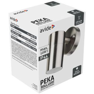 Avide Peka cserélhető fényforrású kültéri fali lámpa, max.1x10W (GU10, IP44, szatén nikkel)