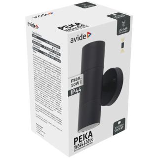 Avide Peka cserélhető fényforrású kültéri fali lámpa, max.2x10W (GU10, IP44, antracit)