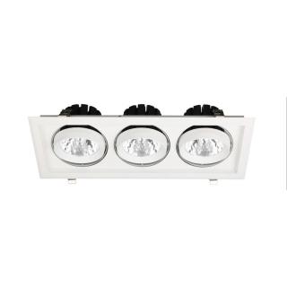Avide Sein LED Downlight 3x30W mélysugárzó, üzletvilágítás, négyzet alakú (dönthető, 8400 Lumen, 4000K, természetes fehér, 20° szórásszög)