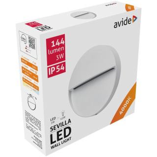 Avide Sevilla kültéri lépcső LED lámpa (4000K, természetes fehér, lépcsővilágítás, irányfény, 3W, IP54, 110 mm)