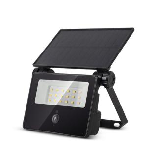 Avide Szolár LED Reflektor Cserélhető 1200 mAh Li-Ion Akkumulátorral, mozgásérzékelővel (PIR), 4000K, természetes fehér, 400 lumen