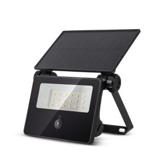 Avide Szolár LED Reflektor Cserélhető 1800 mAh Li-Ion Akkumulátorral, mozgásérzékelővel (PIR), 4000K, természetes fehér, 700 lumen
