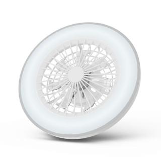 Avide Whitney CCT Mennyezeti lámpa ventilátorral, ezüst színű, 2x24W+15W motor, távirányítóval
