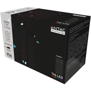 Entac Karácsonyi Függöny IP44, 144 LED, RGB, 8x8 Funkció, 1x1.5m, IR (infra) távirányítóval, változtatható színek