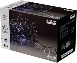 Entac Karácsonyi Fürtös Fényfüzér 700 LED, CW, 6400K, (hideg fehér), 14m, IP44