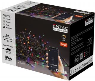 Entac Karácsonyi, IP44, 120 LED, Füzér, MC, 9m, Tuya APP, multi color, Wi-Fi