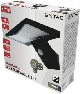 Entac Napelemes Műanyag Lámpa 4W SMD, fali reflektor, IP44, mozgásérzékelővel, 700 lumen, 6400K, hideg fehér)