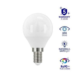 Kanlux IQ-LED Life 4,2W Kisgömb fényforrás, Less Blue, G45, E14, 2700K, meleg fehér, 470 Lumen, szembarát, Ra90+