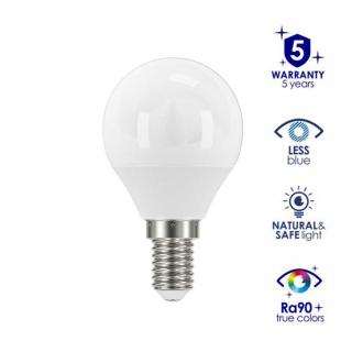 Kanlux IQ-LED Life 4,2W Kisgömb fényforrás, Less Blue, G45, E14, 2700K, meleg fehér, 470 Lumen, szembarát