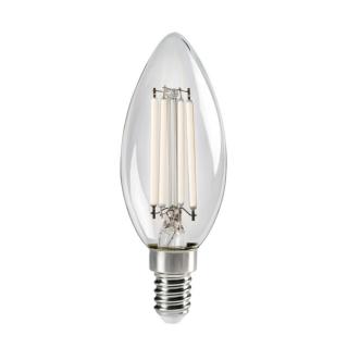 Kanlux XLED White Filament fényforrás, 4,5W, C35, Gyertya, Tiszta üveg, E14, 470 lumen, 2700K, meleg fehér