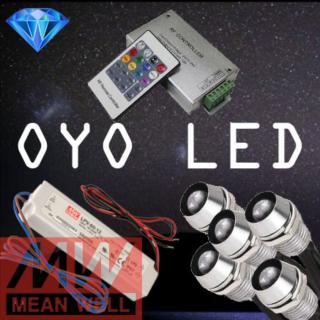 Oyo Led 150db-os "Csillagos égbolt" IP68 + RGB rádiófrekvenciás vezérlő 20 gombos távirányítóval+ Mean Well LPV60 IP67 táp (Diamond csomag)