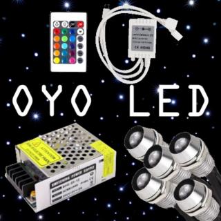 Oyo LED 50db-os "Csillagos égbolt" IP68 + RGB 24gombos infrás vezérlő + 25W Fém táp (Kezdő készlet)