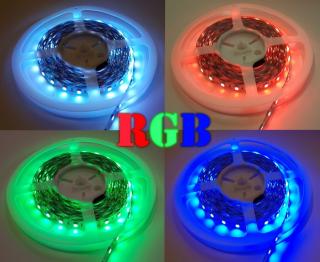 RGB szalag (12V, 60 led/m, 5050 SMD, RGB, beltéri, VT)