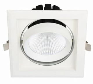 Tungsram Multi Gimbal 1x30W COB LED mélysugárzó, üzletvilágítás, négyzet alakú (dönthető, 2800 Lumen, 3000K, meleg fehér, 20° szórásszög)