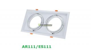 AR111/ES111 billenthető ledes lámpatest, fehér, dupla, 330x180mm