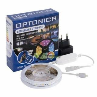 LED szalag szett, okos RGB+CCT 90 LED/m 12V, 12W, 3m, adapter, wifi, Google és Alexa kompatibilis