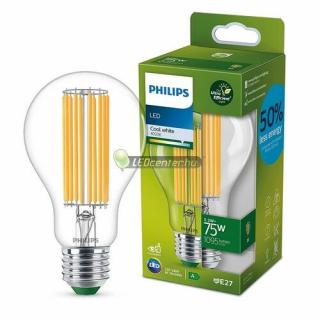 PHILIPS ultrahatékony 5.2W=75W 1095 lumen LED E27 körteégő, természetes fehér 3évG 9290034805