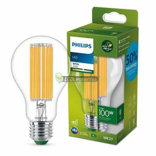 PHILIPS ultrahatékony 7.3W=100W 1535 lumen LED E27 körteégő, melegfehér 3évG 929003480602