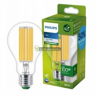 PHILIPS ultrahatékony 7.3W=100W 1535 lumen LED E27 körteégő, természetes fehér 3évG 929003480702