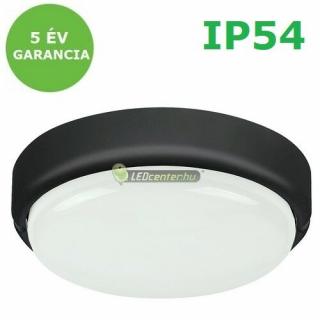 Rábalux HORT fekete kerek IP54 LED 15W kültéri mennyezeti lámpa, természetes fehér 5évG