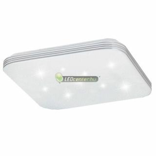 Rábalux OSCAR 71180 LED 18W fehér/króm négyzet mennyezeti lámpa, csillagos effekt, term.fehér 5évG