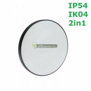 SpectrumLED NYMPHEA 24W IP54 IK04 ütésálló LED lámpa fekete/fehér gyűrűvel, természetes fehér 2évG SLI031035NW_PW