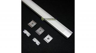SURFACE LED aluprofil 2000 mm, fedővel, záróvégekkel, rögzítővel