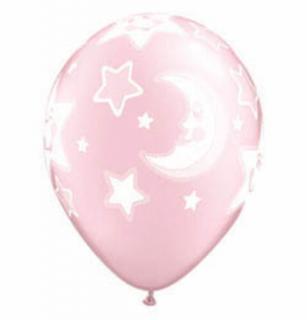 11 inch-es Baby Moon and Stars Pearl Pink Lufi Babaszületésre