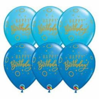 11 inch-es Birthday Dots  Sparkles Blue Szülinapi Lufi