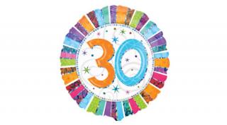 18 inch-es 30-as radiant birthday fólia