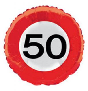 18 inch-es 50-es Számos Sebességkorlátozó Születésnapi Fólia Léggömb