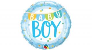 18 inch-es Baby boy bannerdots fólia