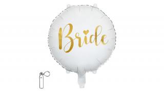 18 inch-es bride fólia lufi, fehér-arany