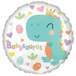 18 inch-es Dínó Mintás - Babysaurus Fólia Lufi Babaszületésre