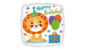 18 inch-es Happy Lion birthday fólia lufi