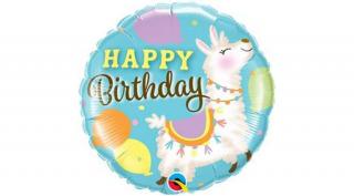 18 inch-es Llama Happy Birthday fólia