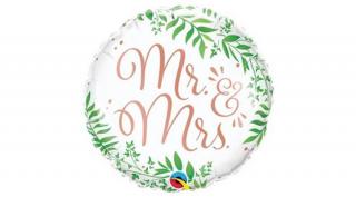 18 inch-es Mr and Mrs elegant greenery