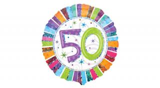 18 inch-es radiant bday 50-es fólia lufi
