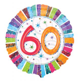 18 inch-es Radiant Birthday 60. Számos Szülinap Születésnapi Fólia Léggömb