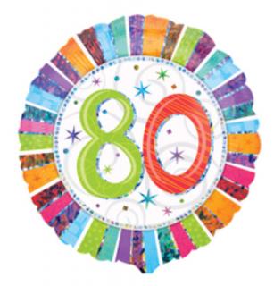 18 inch-es Radiant Birthday 80. Számos Szülinap Születésnapi Fólia Léggömb