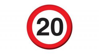 20-s sebességkorlátozó kitűző