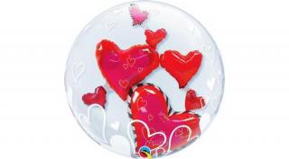 24 inch-es Lovely floating hearts double