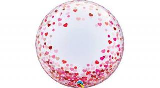 24 inch-es redpink konfetti szív deco