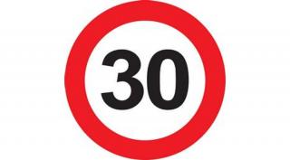 30-as sebességkorlátozó tábla 40 cm