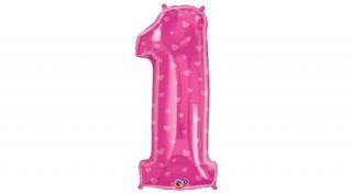 34 inch-es Number 1 rózsaszín szív mintá