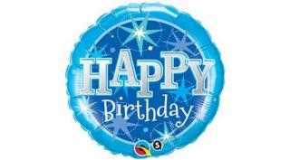 36 inch-es birthday blue sparkle fólia